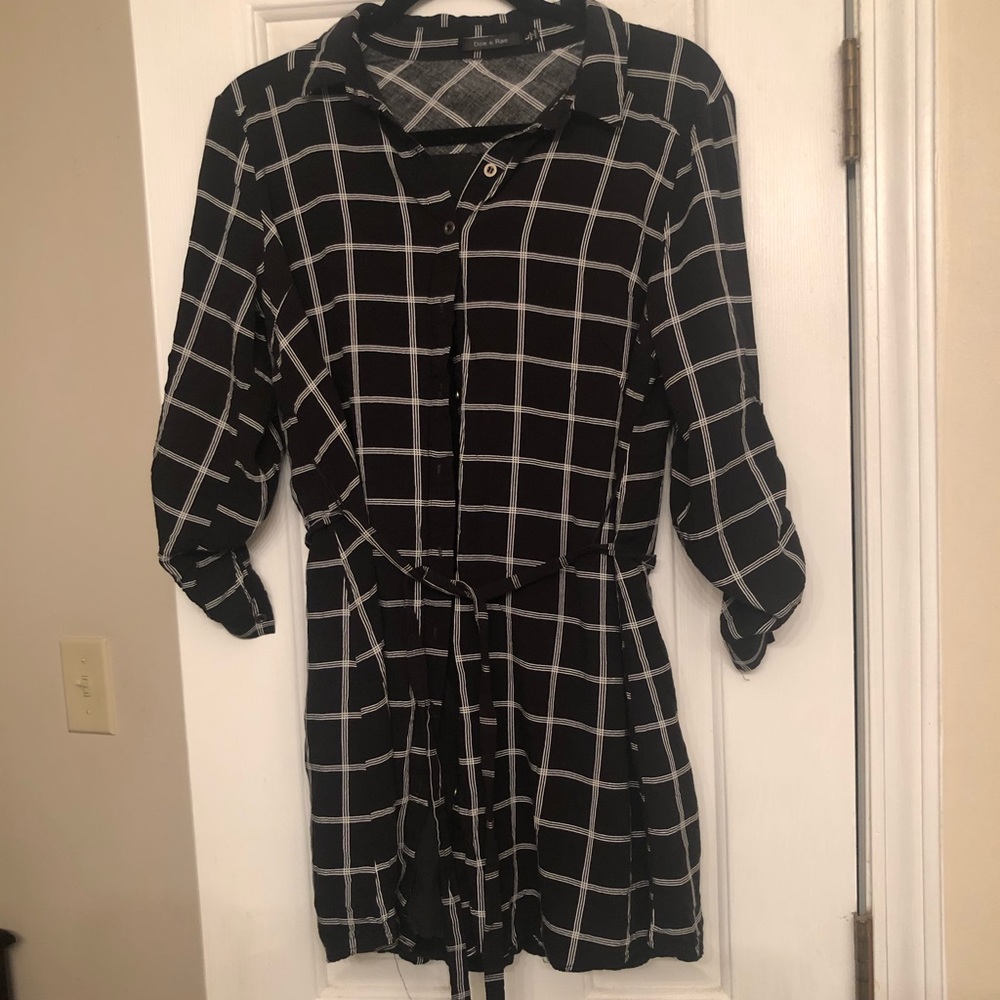 Black Flannel Tunic Dress